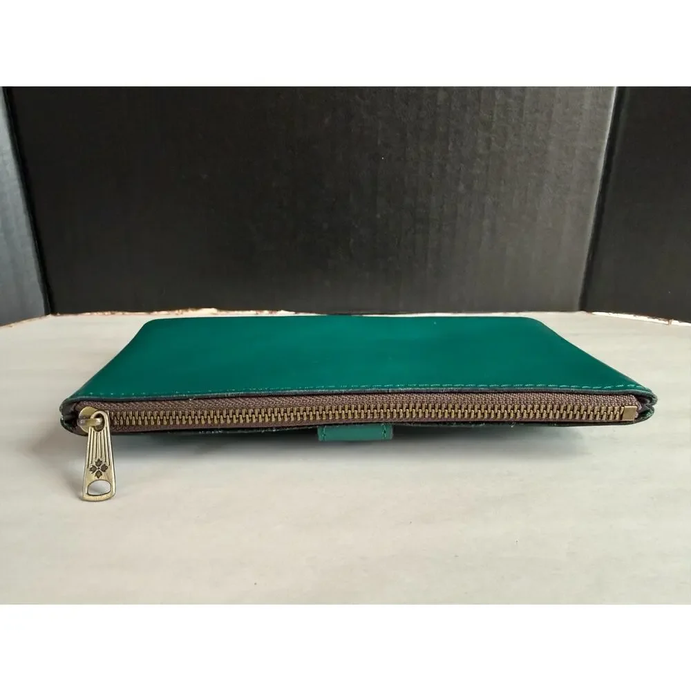 Patricia Nash Naxos Clutch Wallet Leather Aqua Green